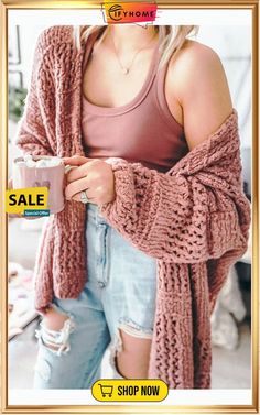 Crochet Knit Loose Cardigan Loose Knit Cardigan, Best Winter Outfits, Loose Cardigan, Color Block Cardigan, Hoodie Cardigan, Pocket Cardigan, Cozy Cardigan, Loose Knit, Midi Skirts