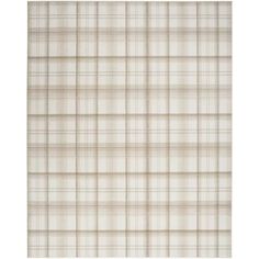 a beige and white plaid rug