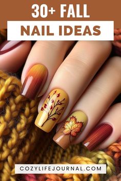 Explore beautiful fall nail ideas to elevate your autumn style this seasonFrom warm earth tones to cozy designsget inspired to create trendy fall nails that will perfectly complement your seasonal wardrobeWhether you prefer classic shades or bold patternsthere is a nail look for everyone to try this fallUpgrade your nail game with these stunning autumn nail inspirations and show off your festive spirit with styleGet ready to embrace the beauty of the season with these fabulous fall n Unghie Nail Art, Nagellack Trends, Cute Nails For Fall, Blue Nail, Fall Nail Art, Fall Nail Colors, Autumn Nails, Fall Nail