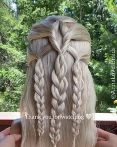 Girl Hair Dos, Beautiful Braided Hair, Hair Braid Videos, Hair Stylies, Hair Up Styles, Long Blonde, Hairdo For Long Hair