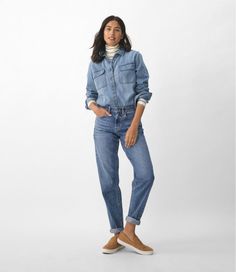 Women's 207 Vintage Jeans, High-Rise Boyfriend | Jeans at L.L.Bean Cheap Blue Jeans For Workwear, Cheap Medium Wash Jeans With Side Pockets, Cheap Utility Jeans With Elastic Waistband, Cheap Light Indigo Jeans With Pockets, Cheap Relaxed Fit Khaki Jeans, Cheap Casual Jeans With Five Pockets, High Rise Boyfriend Jeans, Built To Last, End Of Season Sale