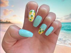 The 12 Best Tropical Beach Nail Designs You Should Try This Summer 202 – ND Nails Supply Fake Nails Long, Tree Nails, Pineapple Design, Nail Art Summer