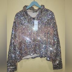 Miss Me Jacket Glamorous Metallic Long Sleeve Outerwear, Glamorous Pink Long Sleeve Outerwear, Miss Me, Sequin, Jackets & Coats, Jackets For Women, Rose Gold, Women Shopping, Gold