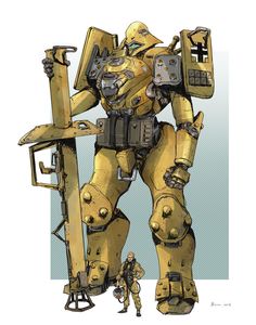 ArtStation - WWIIMehcaProject, Federico Bova Big Robots, Starship Design, Cool Robots, Arte Robot, Mecha Anime