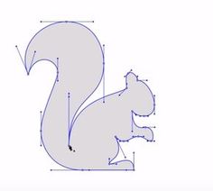 an image of a squirrel that is in the shape of a letter s on a white background