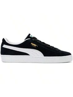 PUMA 
Black Suede Classic XXI Sneakers 
Handcrafted low-top suede sneakers in black. 
. Lace-up closure 
. Logo patch at padded tongue 
. Padded collar 
. Logo stamp at outer side and heel tab 
. Formstrip at sides 
. Perforated detailing at sides 
. Buffed faux-leather lining 
. Logo embossed at heel 
. Textured rubber midsole 
. Treaded rubber sole 
Supplier color: Puma black/Puma white 
Upper: leather, synthetic. Sole: rubber. 
Made in Cambodia. 
242010M237020 
Black Suede Classic XXI Sneaker Puma Logo Low-top Suede Sneakers, Low-top Suede Sneakers With Puma Logo, Puma Suede Low-top Sneakers, Puma Low-top Suede Sneakers, Low-top Suede Puma Sneakers, Black Suede High-top Sneakers With Vulcanized Sole, Puma Logo Suede Sneakers For Sports, Puma Suede Sneakers For Sports, Urban Puma Logo Sneakers For Streetwear