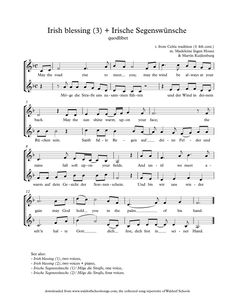 sheet music with the words irish blessing