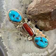 Reposhing This Item I Purchased From @Mojotaos. Loved It, But Ready To Rotate For Something New. Questions? Leave A Comment Below! 5 Rings, Coral Turquoise, Silver Turquoise, Turquoise Sterling Silver, Womens Jewelry Rings, Woman Colour, Something New, Ring Size, Coral