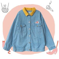 Embroidery Jeans Jacket, Patchwork Denim Jacket, Y2k Aesthetic Fashion, Aesthetic Clothing Stores, Cheap Jacket, Streetwear Aesthetic, Oversized Denim Jacket, Vintage Denim Jacket, Collars For Women