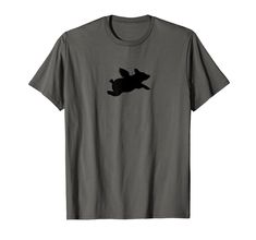 a gray t - shirt with an image of a bird flying