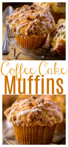 coffee cake muffins with icing on top