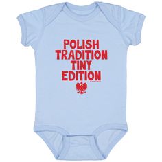 This little onesie is a must-have for parents who want to add a touch of culture to their child's wardrobe. It's part of the Polish Tradition Tiny Edition collection! Fitted Onesie For Summer Gift, Fitted Graphic Print Onesie For Playwear, Fitted Cotton Onesie As A Gift, Casual Summer Onesie As Gift, Polish Traditions, Shirt Store, Baby Bodysuit, Onesies, Must Haves