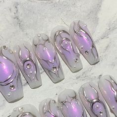 Purple Nail Designs, Happy Nails, Y2k Nails, January 27, Nails Desing