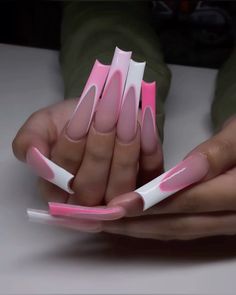 Square Nails Aesthetic, French Tips Long, Nails Aesthetic Pink, Coffin Nails Pink, Nails Pink French, Pink French Tips, Acrylic Nail Shapes, Acrylic Toe Nails