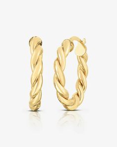 Gold Twisted Hoops – Ring Concierge Ring Concierge, Necklace Length Guide, Bracelet Size Chart, Diamond Tennis Necklace, Diamond Heart Ring, Diamond Stacking Rings, Kids Rings, Kids Bracelets, Ear Stack