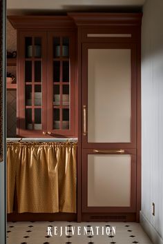 an image of a kitchen setting with cabinets