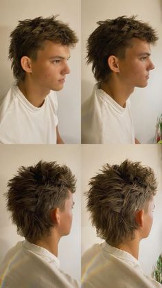 The Best 25 Modern Mullet Haircuts for Men (Detailed Gallery) | 25 Trendy Modern Mullet Haircuts for Men: The Ultimate Guide To New Mullet Hairstyles Straight Hair Inspo Men, Easy Male Hairstyles, Mullet Like Haircut Men, Mens Spiky Haircut, Buzzed Mullet Men, Theo Von Mullet, Very Very Short Hairstyles, Masc Alt Haircuts, Transmasculine Haircut