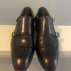 Pair Of Magnanni In Size 10, Navy Blue. Excellent Condition. Made In Spain. Only Worn A Couple Times. Elegant Blue Slip-on Leather Shoes, Classic Blue Closed Toe Dress Shoes, Elegant Blue Closed Toe Loafers, Blue Slip-on Leather Shoes For Business, Blue Slip-on Dress Shoes For Business, Elegant Blue Slip-on Monk Strap Shoes, Classic Blue Slip-on Monk Strap Shoes, Classic Blue Monk Strap Slip-on Shoes, Blue Leather Sole Slip-on Dress Shoes