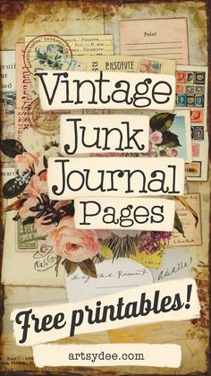 the vintage junk journal page with free printables