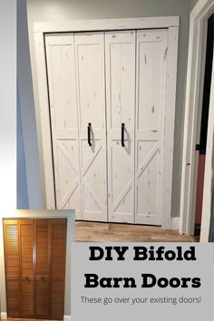 the diy bifold barn doors are painted white