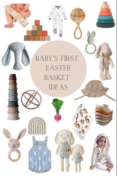 baby's first easter basket ideas for babies and toddlers to use in the nursery