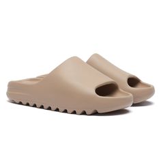 Women’s all-day comfort slip on sliders. Featuring striped flat rubber sole lightweight sandals. • Colour: Mocha • Platform Height: Approx 1 inches • Packaging: Box • Fastening: Slip on • Upper Material: Rubber • Lining Material: Rubber • Sole: Rubber Adidas Yeezy Slide, Yeezy Slides, Striped Flats, Slider Sandals, Slides Sandals, Eva Foam, Soft Tops, Mens Sandals, Adidas Yeezy