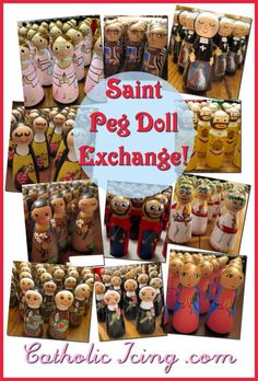 many different pictures of dolls and toys in the shape of santa's peg doll exchange