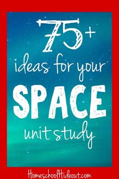 the words 75 ideas for your space study on a blue background