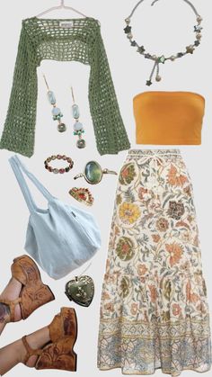 Earthy Aesthetic Outfits Plus Size, Girly Clothing Aesthetic, Spring Fairycore Outfits, Spring Outfits For Church, Spring Cottagecore Outfits, Crochet Outfits Aesthetic, Vintage Cottagecore Outfits, Fairycore Dark