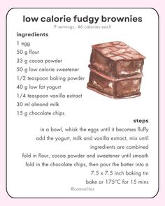 the instructions for how to make chocolate fudge brownies