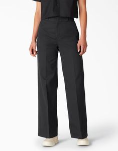 Women's Wide Leg Work Pants - Dickies US, Stonewashed Black Wide Leg Work Pants, Work Pants Women, Dickies Women, Dickies Pants, Leg Work, Lifestyle Clothing, Work Shirts, Work Pants, Work Outfit