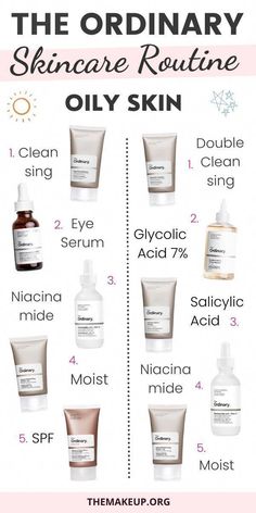 Skincare Routine Guide, Ordinary Skincare Routine, Routine For Oily Skin, The Ordinary Skincare Routine, Ordinary Skincare, Acne Prone Skin Care, Lotion For Oily Skin, Tips For Oily Skin