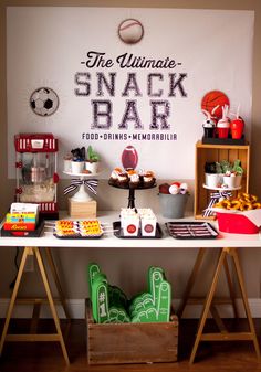 the ultimate snack bar for sports fans is ready to be served at any party or event