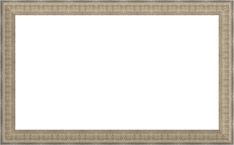 an empty white frame with silver trimmings on the edges and a light brown border