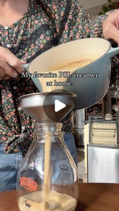 a woman pours coffee into a pot