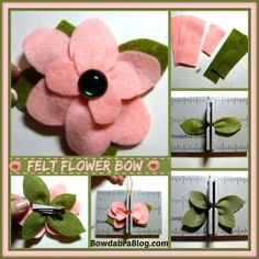 instructions to make felt flower bow