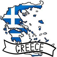 a map with the flag of greece and an inscription that reads,'greece '