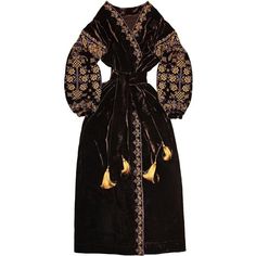 Incredibly gorgeous dark brown embroidered ethnic velvet dress captivates with its beauty!  Straight style dress without wedges. Buttons are placed on all length of kaftan. There are buttons on the cuffs. There are used high quality thread that do not fade. The product is hand stitched.  High Grey Embroidered Dress, Long Velvet Dress, Ukrainian Dress, Viking Dress, Ethno Style, Kaftan Abaya, Horse Dress, Embroidered Dress Boho, Bohemian Style Dresses