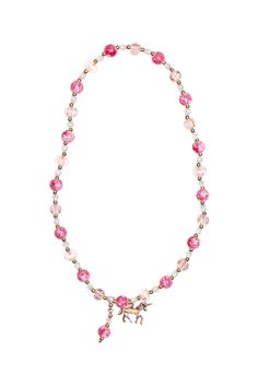 You're sure to be charmed by our Boutique Pink Crystal Necklace Assortment. This necklace set features pink and clear crystal beads, metallic accents. One necklace comes with a beautiful pink flower & the other has a magical unicorn charm. Pair it with our Boutique Pink Crystal bracelet for the perfect set. Find matching bracelet, here. Recommended Age: 3+ Pink Crystal Necklace, Pink Crystal Bracelet, Unicorn Charm, Beautiful Pink Flowers, Magical Unicorn, Matching Bracelet, Matching Bracelets, Crystal Bracelet, Pink Crystal