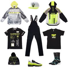 Nike Air Max 95 Volt/Black Outfit Mens Outfits With Boots, Mens Outfits Streetwear, Men Swag, Mens Fits, Fire Clothes, Sky Line, Space Tee, Matching Outfits Best Friend, Street Fits