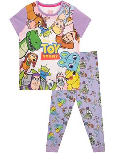 PRICES MAY VARY. Girls Toy Story Pajamas Send your little one to infinity and beyond when she goes to bed in these cute Toy Story jammies A short sleeve pyjama top featuring the Toy Story logo surrounded by all her favorite characters from the franchise, and matching lilac pj bottoms In these pjs, she'll dream of adventures with all her favorite toys Officially licensed Disney merchandise Girls Toy Story Pajamas. Send your little one to infinity and beyond when she falls asleep in these colourfu Disney Sleepwear With Cartoon Print For Sleepover, Disney Cartoon Print Sleepwear For Sleepover, Cheap Disney Sleepwear, Girls Pjs, Kids Pajamas Girls, Disney Pajamas Kids Size 12, Cute Pjs, Night Suit, Disney Merchandise