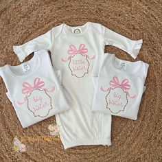 Big Sister Embroidered Shirt with Bamboo and Bow White Long Sleeve Shirt With Embroidered Graphics, Cotton Long Sleeve Top With Appliques, Cute Long Sleeve Embroidered T-shirt, Fitted Long Sleeve Embroidered T-shirt, Cute Embroidered Cotton Shirt, Cute White Tops With Machine Embroidery, Cute White Top With Machine Embroidery, Spring Tops With Custom Embroidery, White Long Sleeve T-shirt With Floral Embroidery