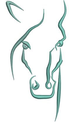 a horse's head is shown in green