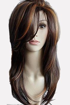 Wig Styling, Long Face Hairstyles, Long Layered Hair, Haircuts For Long Hair, Trending Hairstyles, Long Straight Hair, Long Wigs, Hair Fibers, Synthetic Wig