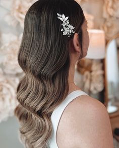 Captivating & dreamy, Aviana is the perfect nature inspired hair pin combining pearl, crystal & metal leaf elements in a feminine, floral design. Hair pin sold individually. Measures 3 x 1.5 inches. Versatile & flexible, this hair pin can be styled as a single pin or in multiples. Style #7014 Bridal Hair Pin, Design Hair, Metal Leaves, Pearl Crystal, Bridal Hair Pins, Brides And Bridesmaids, Hair Pin, Nature Inspired, Bridal Hair