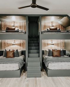 Full And Twin Bunk Bed Ideas, Guest Room Bunk Bed Ideas, Bunk Bed Plan, Bunk Bed Room, Custom Bunk Beds