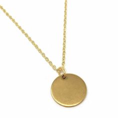 "* One Minimalist Gold Colored Necklace (Includes Charm and Chain) * Part of Our Posh Babe Jewelry Collection of Minimalist Pieces * Necklace Chain Length Chosen from Drop Down Menu at Checkout (16\", 18\", 20\", 22\" Length Options) * Circle Disc Charm is made of Gold-Plated Stainless Steel. The Circle Disc Charm measures approx. 1/2-inch. * This piece is great as a minimalist necklace on its own or can be layered with any of our other necklace options! * Processing and Shipping: We pride ourse Minimalist Gold Circle Charm Necklace, Gold Circle Minimalist Charm Necklace, Minimalist Circle Charm Gold Necklace, Simple Round Everyday Necklace, Simple Everyday Round Necklace, Everyday Brass Necklace, Minimalist Round Brass Charm Necklace, Everyday Minimalist Nickel-free Chain Necklace, Everyday Circular Brass Necklace