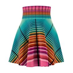 Elegant, sleek pattern design - Women's Skater Skirt (AOP). Fashion forward, bold and elegant design. Summer or a night out. A versatile fit AOP skater skirt with a cozy, soft touch and a casual look. Inspired by the freedom of creativity, it will instantly become your everyday favorite. .: 95% Polyester 5% Spandex .: Versatile fit .: Printed on care label in black color .: White thread color .: Assembled in the USA from globally sourced parts Trendy Fitted A-line Skirt, Patterned Fitted Skirt, Fitted Patterned Skirt For Summer, High Waist Lined Multicolor Mini Skirt, High Waist Multicolor Lined Mini Skirt, Chic Multicolor Pleated Mini Skirt, Chic Multicolor Lined Mini Skirt, Patterned Fitted Skirt For Spring, Fitted Patterned Skirt For Spring