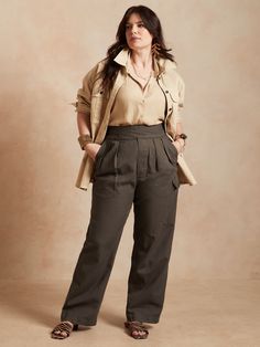 When faced with the decision of the ultimate travel pant, we made it easy with a refined take on utility style.  Sumptuously soft yet rugged, this cargo pant is crafted using a cotton blend fabric for style that feels as good as it looks on the long Khaki Straight-leg Parachute Pants For Work, Utility Linen Cargo Pants With Cargo Pockets, Khaki Cargo Pants For Work, Utility Linen Bottoms With Flap Pockets, Khaki Workwear Pants With Flap Pockets, Chic Khaki Cargo Pants For Work, Khaki Ankle-length Cargo Pants For Work, Khaki Linen Cargo Pants With Pockets, Khaki Pants With Flap Pockets For Workwear