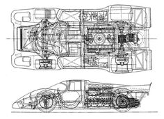 an image of a car that is cut in half and has the engine attached to it